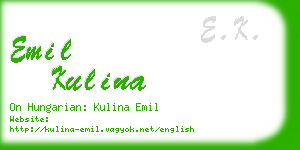 emil kulina business card